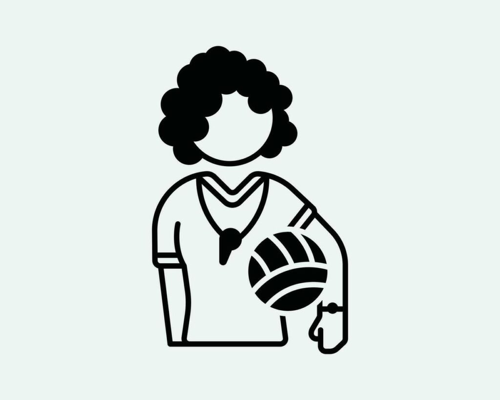 26306567-femelle-entraineur-icone-femme-fille-dame-athlete-netball-volley-ball-aptitude-des-sports-balle-entraineur-noir-blanc-signe-symbole-ouvrages-d-art-graphique-clipart-eps-vecteur-vectoriel